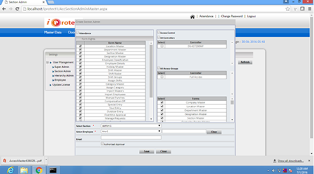 Section Admin Settings